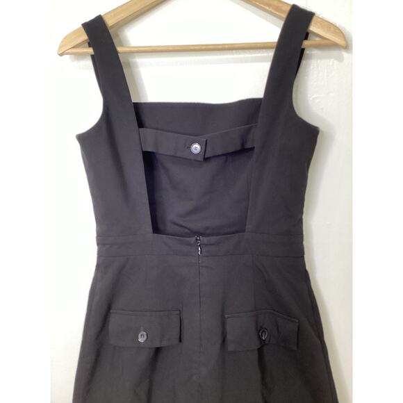 12 Storeez Black Sleeveless Strappy Open Back Cinched Waist Midi Sheath Dress XS - Picture 6 of 8